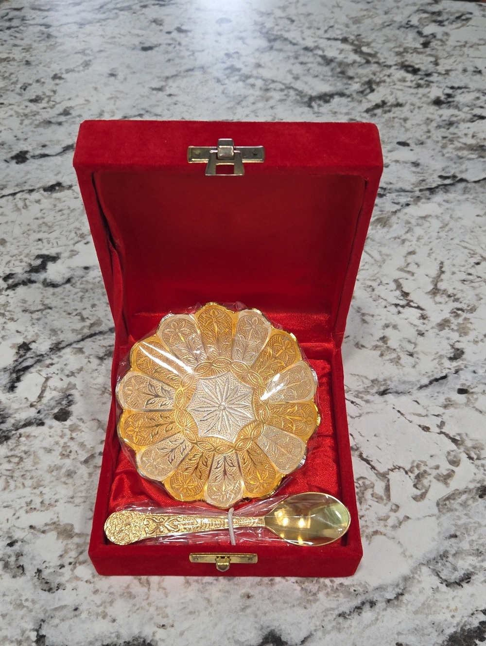 German Gold And Siver Plated Gift Set Indian Wedding Compote